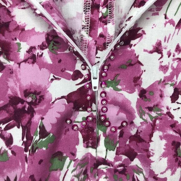 Vintage Handmade Cottagecore Floral MIDI Dress with Pockets - Picture 3 of 8